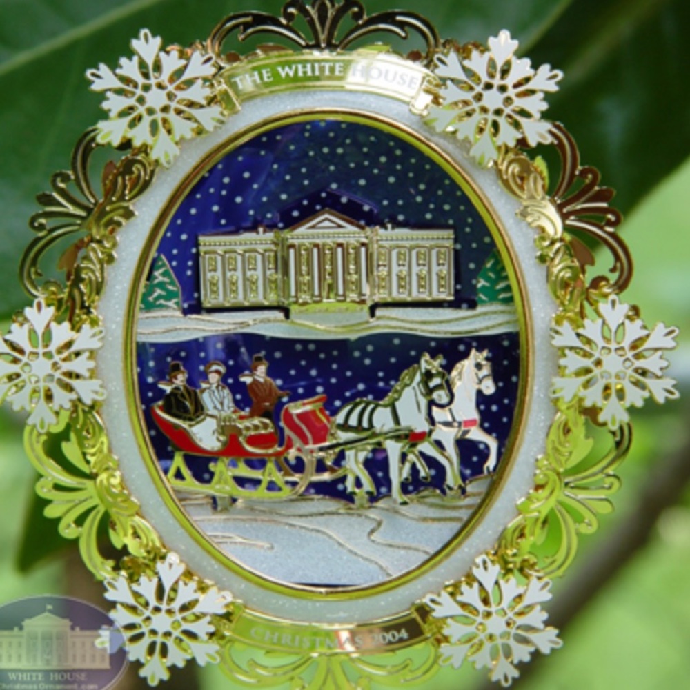 New 2004 White House Rutherford B Hayes Sleigh Historical Ornament Collection - Picture 11 of 12